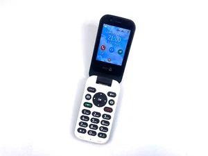 Doro 7030 Flip Big Button 4G Black Phone Dual Sim Unlocked Good Grade B/C 394 - Afbeelding 1 van 24