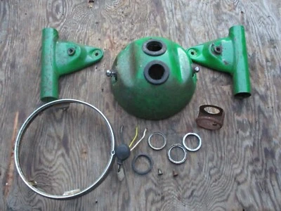 1973 SUZUKI RV125 ORIGINAL SURVIVOR PAINT HEADLIGHT AND MOUNT BRACKET - Image 1 of 4