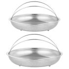  2 Pcs Stainless Steel Steamed Rice Basket Steamer for Cooking Pot