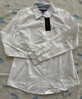 NWT Tommy Hilfiger Women long sleeve Blouse Shirt cotton white Button Down M