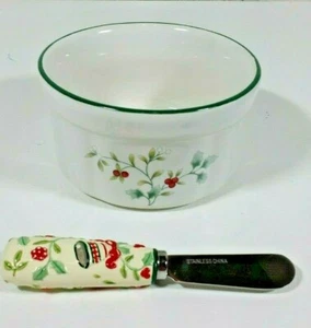 Pfaltzgraff Winterberry Christmas Holiday Dip Serving Set Crock Bowl Ramekin  - Picture 1 of 8