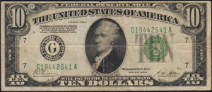 Fr.2002-G 1928B Chicago $10 Gold on Demand Federal Reserve Note Fine - Picture 1 of 2