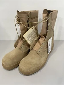 Neu Combat Army Stiefel heißes Wetter schwer entflammbar Herren Größe 14 hellbraun Vibram Sohle - Bild 1 von 9