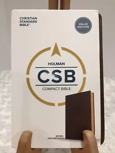 CSB Compact Bible Brown LeatherTouch Value Edition Holman 2017 Holy Scripture - Picture 1 of 3