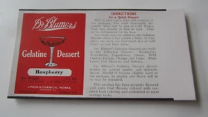 Großhandelsposten 50 alte Dr. Blumer's GELATINE DESSERT Etiketten aus den 1920er Jahren - HIMBEERE - Bild 1 von 1