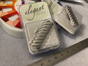 18x40 mm Silber Platte Rechteck 7 Strang Verschlüsse - Bild 1 von 1
