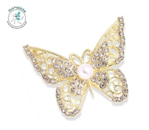 Brosche Schmetterling Kunstvoll Retro Vintage Amulett Glücksbringer Geschenkidee - Bild 1 von 1