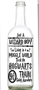 Vinyl Decal Sticker for Wine bottle Harry Potter WIZARD BOY - Picture 1 of 2