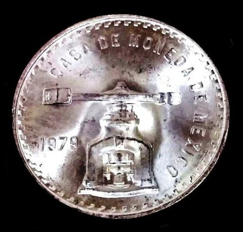 1979 MEXICAN PESO  1 ONZA BALANCE SCALE SILVER MEXICO COIN 33.625 GRAMOS Cover
