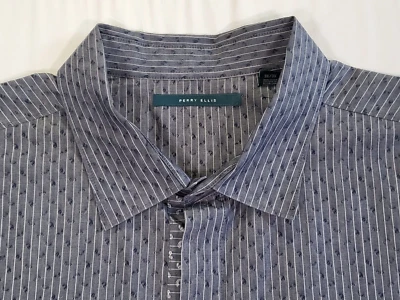 Camisa Perry Ellis Para Hombres Abotonada 3X Paisley Estampado Completo Manga Larga Gris Foto 1 de 4