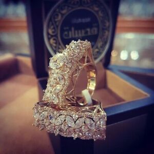 Princess 2Pcs/set Women's Noble CZ Ring Party Wedding Jewelry Rings Gift Sz 5-11
