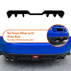 Gloss Black Rear Bumper Diffuser Lip For Subaru WRX STI VA 2015-2021 - Picture 1 of 9