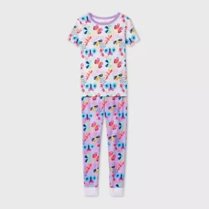 Girls Butterfly Sleepwear Pajama Set Size 4 - Picture 1 of 5