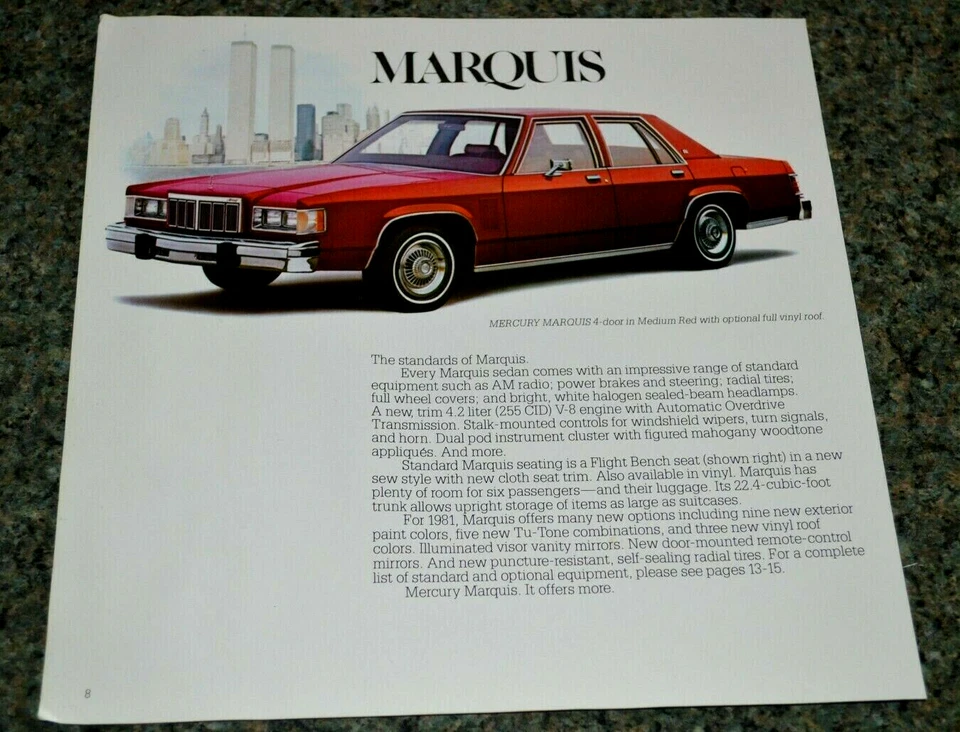 1981 Mercury Marquis Original Dealer Advertisement Print Ad 81 Medium Red - Image 1 of 1