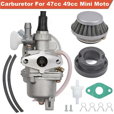 47cc 49cc Mini Moto ATV Quad Dirt Bike Carburetor Carburettor Carb Air Filter UK - Image 1 of 4