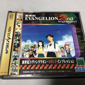 Sega Saturn Software Neon Genesis Evangelion Second Impression with Obi & 2