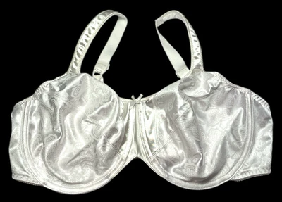 Bali Bra Women 42D White Underwire 3562 Full Coverage Satin Minimizer Comfort - Image 1 of 4