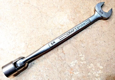 LLAVE ARTESANAL VINTAGE 3/4” ENCHUFE FLEX CABEZAL COMBINACIÓN 12-Pt.=V= SERIE - EE. UU. Foto 1 de 4