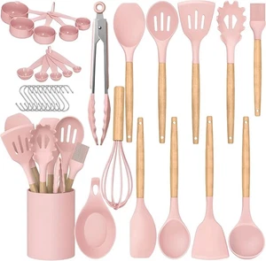 Premium Silicone Kitchen Cooking Utensils Set, 33pcs – 446°F Heat Resistant, ... - Picture 1 of 9