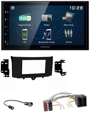 Kenwood 2DIN Bluetooth MP3 USB DAB Autoradio für Smart ForTwo 10-15 ISO Profiver - Bild 1 von 4