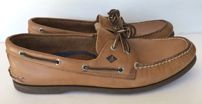 Sperry Top-Sider  Boat Deck Shoes~Sahara Men's 15 Tan Leather  Non Marking Soles - Image 1 of 4