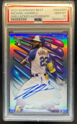 2023 Bowman's Best Michael Harris II Shellacked Auto RC #7/250 Braves PSA 10 - Image 1 of 2