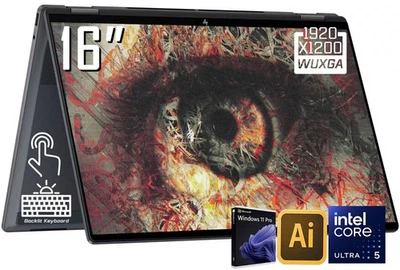 HP OmniBook X Flip 2-in-1 16" 2K Touch AI Laptop Intel Core Ultra 5 226V 2TB SSD - Image 1 of 4