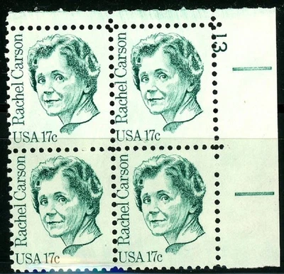 RACHAEL CARSON Plate Block Pl 13 MNH Scott 1857 Position May Vary from Shown - Image 1 of 2