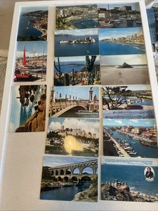 Lot of 15 Vintage France Postcards Waterways Harbors Bridges Mont-Saint-Michel - Picture 1 of 8