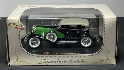 Signature Models 1934 Duesenberg Model J Black Green Diecast New In Box - Image 1 of 4