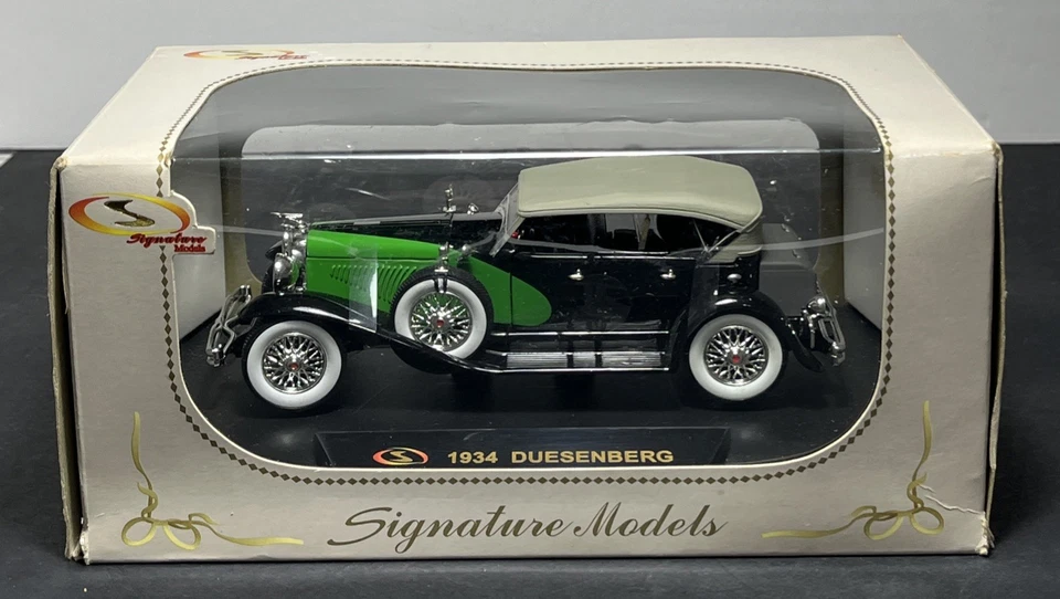 Signature Models 1934 Duesenberg Model J Black Green Diecast New In Box - Image 1 of 4