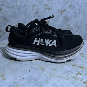 Hoka ONE ONE Bondi 8 Women's Size 9.5 Wide Running Shoes Black Athletic Sneakers - Picture 1 of 16