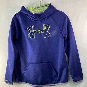 Under Armour UA Girl Purple Lime Bubble Print Logo Coldgear Storm Hoodie YSM - Bild 1 von 4