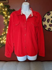 Damenjacke Bailey's Point Größe XL rot weich Coudoroy Druckknopfverschluss, defekt - Bild 1 von 11