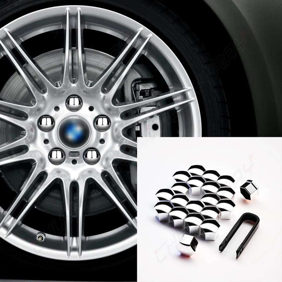 Cubo de carro cinza 20x 17mm tampa de parafuso tampas de porca de roda de carro aros de parafuso acessórios - Imagem 1 de 4