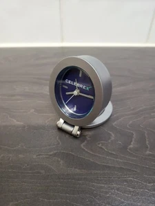 Travel Alarm Clock Miniture Silver metal With Stand Unique Rare H5cm CELEBREX - Picture 1 of 24