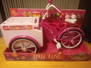 My Life 18" Doll Treat Cycle Pink Ice Cream Fahrradwagen mit Regenschirm & Leckereien - Bild 1 von 6
