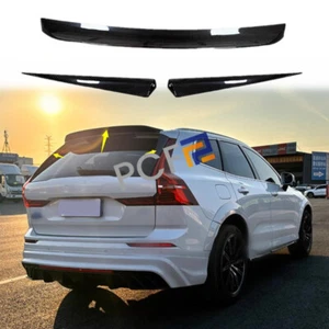 Alerón de techo trasero de fibra de carbono real para Volvo XC60 2018-2024 labio de ala de ventana 3 piezas - Imagen 1 de 6