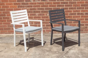 Mornington Outdoor Stacking Chair - Rust Proof Aluminium Frame - Picture 1 of 6