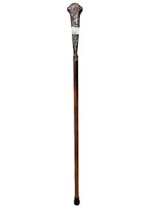 Vintage Sterling Silver & Mother of Pearl Inlaid Cane. (Pearl Part Is Cracked) - Picture 1 of 8