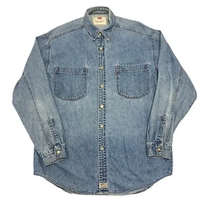 Levi's Denim Shirt Blue Mens M Relaxed Fit Vintage 100% Cotton Long Sleeve - Picture 1 of 11