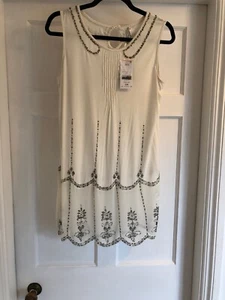 New With Tags NEXT Embellished Cream Dressy Long Vest Top 12 - Picture 1 of 5