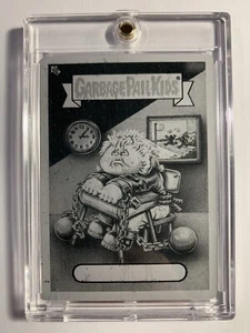 2020 GARBAGE PAIL KIDS DETAINED DWAYNE 1/1 BLACK PRINTING PLATE LATE TO SCHOOL - Picture 1 of 2