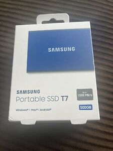 Samsung T7 Portable External Solid State Drive 500GB SSD, USB 3.2 Gen 2, Blue