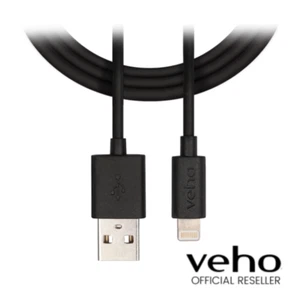 CÂBLE DE CHARGE/SYNCHRONISATION USB CERTIFIÉ VEHO APPLE MFI LIGHTNING 1M - NOIR - VPP-501-1M - Photo 1 sur 10