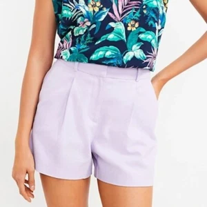 Loft Linen Blend Lilac Shorts - Picture 1 of 5