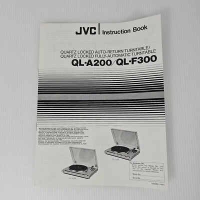 JVC QL-200, QL-F300 Manual Instruction Book, Multi Language, Genuine Original  - Image 1 of 4