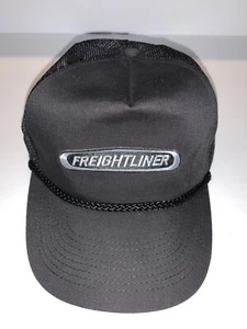 Vintage Freightliner Snapback Trucker Baseball Hat Cap Corded Black Mesh Unworn - Picture 1 of 9