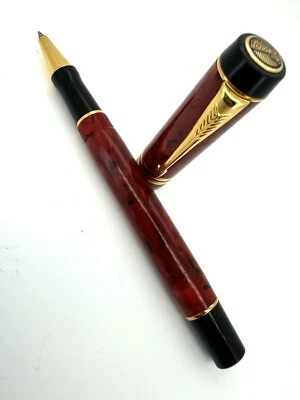 Bolígrafo Parker Duofold granate mármol y adornos dorados - Hecho en Reino Unido Foto 1 de 4