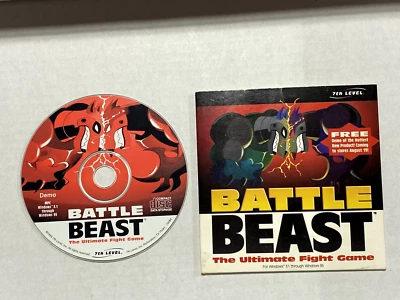 BATTLE BEAST The Ultimate Fight PC CD ROM Game Demo Mortal Kombat Primal Rage - Image 1 of 4